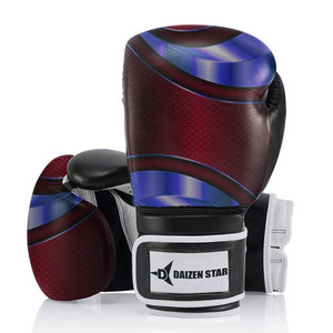 Gants de boxe Daizen Star, violet et vert, en PU, fermeture à lacets, respirants, avec poignets lacés, pour adultes - Product Image 3