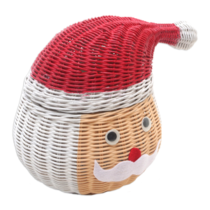 Figurine de Père Noël en rotin, directement de l'usine, avec chapeau rouge et barbe blanche, pour décorations de Noël. - Product Image 3