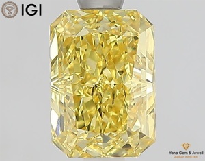 เพชรทรง RADIANT พร้อมใบรับรอง IGI น้ำหนัก 1.51 กะรัต สีเหลืองสดใส ระดับความสะอาด VVS2 เพชร CVD ที่เพาะเลี้ยงในห้องปฏิบัติการ เหมาะสำหรับแหวน - Product Image 1