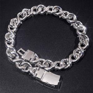 Cadena cubana Iced Out con diamantes de moissanita, joyería de hip hop de lujo, cadena chapada en oro personalizada para hombre - Product Image 4