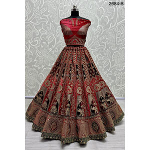 ชุดเจ้าสาวอินเดียกำมะหยี่คอลเลกชันสำหรับเจ้าสาวกับงาน zarkhan โดย fabzone - Product Image 2