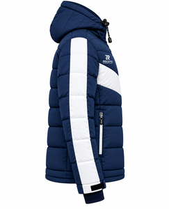<b>Mens</b> Hooded Puffer Jacket Winter Warm Windproof Color Blocking Zipper Front Casual streetwear running <b>mens</b> puffer jackets - Product Image 3