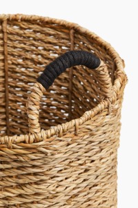 <b>Large</b> round seagrass <b>basket</b> with handle Handmade <b>Storage</b> <b>Basket</b> Wholesale eco-friendly Made in Vietnam - Product Image 5