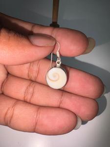 Modernos y Elegantes Pendientes de Aro/Redondos de Plata de Ley 925 con Ojo de Shiva, Estilo Budista Tibetano, con Piedra Preciosa Natural Redonda, Estilo Bohemio - Product Image 4