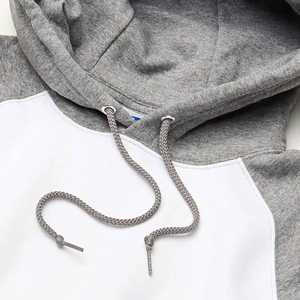 Sudadera con Capucha Unisex Blanca y Gris, Manga Raglán, Forro Polar, Casual, con Bolsillo, Corte Regular, Tejida, Invierno, Impresión Digital, Resistente al Viento - Product Image 5