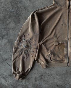 Sudadera con Capucha Extra Grande con Adornos de Copos de Nieve de Diamantes de Imitación, Chaqueta con Cierre de Felpa Francesa para Hombre, Ropa Casual de Otoño - Product Image 3