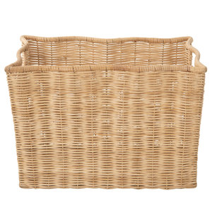 Panier de rangement en rotin tressé à la main, rectangulaire, organisateur domestique avec poignées, panier à linge et à jouets tissé, écologique, vente en gros B2B OEM - Product Image 4