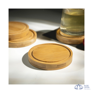[MEJOR VENTA] Posavasos de Bambú Duradero y Ecológico para Bebidas Calientes/Frías, Ideal para Oficina, Escritorio y Viajes - Product Image 1