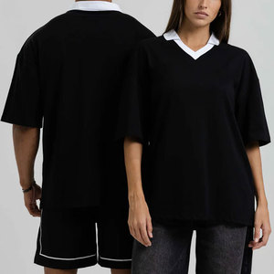 เสื้อยืดผู้ชายผ้าฝ้าย 100% ทรงเข้ารูป ยืดหยุ่นได้ ดีไซน์แผงต่อผ้า รุ่นใหม่ล่าสุด เสื้อผ้าฤดูร้อน ลายย้อมสีพื้น ทอแบบพิเศษ - Product Image 3