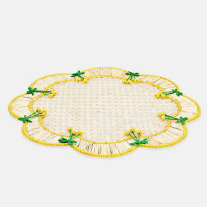 Contemporary Handmade Natural Rattan Waves Placemat Scalloped Rattan Charger <b>Plate</b> for Dining Table from Vietnam Factory - Product Image 5