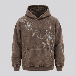 Sudadera con capucha bordada para hombre que ofrece una sensación acogedora, un aspecto moderno y costuras refinadas, perfecta para atuendos informales, fines de semana y uso al aire libre. - Product Image 2