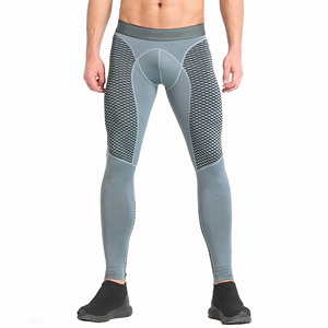 Leggings de compression en tricot respirant pour hommes de haute qualité, personnalisables, longueur intégrale, antibactériens, pour le yoga - Product Image 1