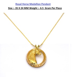 Collar con Colgante de Caballo Chapado en Oro con Circonita Cúbica, Joyería Clásica para Uso Diario para Mujer - Product Image 4