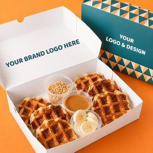Custom Printing Eco-Friendly Biodegradable Disposable UV Coating Customized Shapes Takeaway <b>Paper</b> <b>Boxes</b> for Cookie Sushi Waffle - Product Image 5