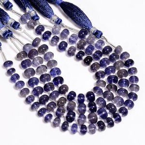 Cuentas de Iolita Natural Lisas en Forma de Rondelle, de 7 a 7.5 mm, Piedra Azul, Cuentas Sueltas Perforadas para Fabricación de Joyería, Venta al Por Mayor - Product Image 5