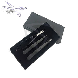 Pince à épiler professionnelle noire à pointe inclinée en acier inoxydable, ciseaux à cils à ressort, conception durable, marque privée - Product Image 3