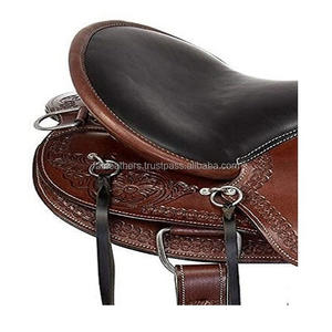 Sillín ligero hecho a mano de cuero Real americano para montar a caballo, sillín occidental de alta calidad con juego de tachuelas a granel - Product Image 5