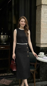 Conjunto de Vestido de Oficina de Algodón Premium para Mujer, Vestido Midi Elegante e Informal para el Trabajo, Transpirable, Ecológico, con Logotipo Personalizado, OEM, ODM, Venta al Por Mayor - Product Image 5