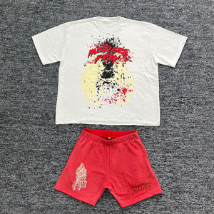 Ensemble T-shirt et short délavé tendance pour homme, 100 % coton, imprimé DTG, qualité supérieure, grandes tailles et faible MOQ - Product Image 4