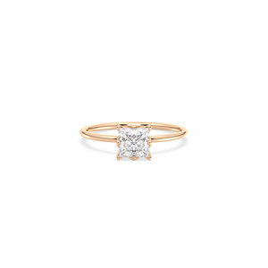 REYES Princess Cut 0.9 Carat Moissanite Single Stone Solitaire <b>Ring</b> in 925 Sterling Silver Rose Gold Plated Wholesale Jewelry - Product Image 2