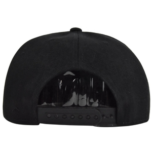 Gorra Clásica Negra de Visera Plana Estructurada con Cierre a Presión, Duradera, de Sarga de Algodón Premium, para Deportes al Aire Libre, Gorra de Béisbol con Corona Alta - Product Image 2
