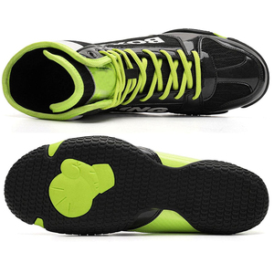 Chaussures de boxe personnalisées avec logo, respirantes, à lacets, triple maille, cuir synthétique, semelle antidérapante résistante à l'usure, légères, prêtes à être expédiées - Product Image 1