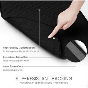 Tappetino Super Assorbente XL per Piatti 17'' X 24'', Asciugapiatti in Microfibra Nero Super Assorbente - Product Image 3