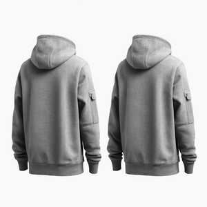 Custom 350gsm Heavyweight Regular Fit Boxy Fleece Pullover Hoodie with Pocket 100% Cotton Anti-Pilling Winter Solid for Men - Product Image 3