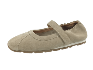 Dlords Zapatos planos Mary Jane de cuero de ante verde oliva para mujer, con punta cuadrada, correa en el tobillo, cómodos, transpirables, informales, para todas las estaciones - Product Image 5