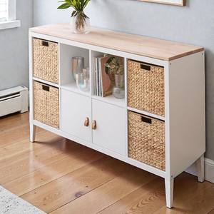 ISLA Lot de 4 paniers de rangement pliables en jacinthe de Brésil avec poignées découpées, en osier tressé à la main, bacs de rangement pliables, vente en gros OEM - Product Image 3