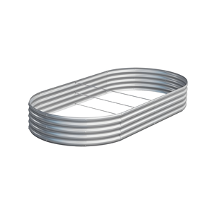 Jardinera Elevada Ovalada de Metal Galvanizado, Jardinera Rústica para Exteriores, para Cultivo de Flores, Vegetales y Hierbas GB028 - Product Image 1