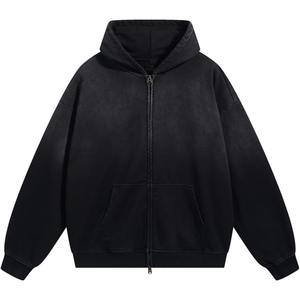 Zipup personalizado de algodón y poliéster de alta calidad Blanco para forro polar de espuma 3D Regular Fit Unisex Sudadera con capucha de invierno 360g lavado a la piedra de gran tamaño - Product Image 1