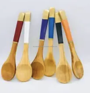 Wooden Salad Servers Handle Spoon Fork Knife Dinner <b>Flatware</b> Royal Set Cutlery Wholesale Resin - Product Image 5