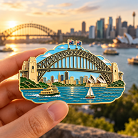Aimant Souvenir Métallique Personnalisé en Alliage de Zinc 3D, Motif Pont de Sydney et Opéra, Cadeau Touristique de Ville, Prix d'Usine en Gros
