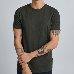 T-shirt pour homme 100% coton, poids lourd, manches courtes, col rond, tee-shirt uni, streetwear, vêtements décontractés pour la salle de sport - Product Image 2