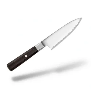 Couteau de chef de 6 pouces, manche brun foncé, lame argentée, outil de découpe culinaire pour hacher les légumes, trancher les fruits, préparation des aliments dans les restaurants - Product Image 5