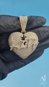 Herzförmiger Moissanit-Anhänger mit Efeu-Kette, Goldfarben, Funkelnder Schmuck als Geschenk - Product Image 4