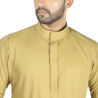 Jubba Thobe Traditionnelle Islamique pour Hommes, Manches Longues, Coton et Polyester, Kaftan Décontracté, Couleur Unie, Poches, Arabie Saoudite, Tailles Plus pour Adultes