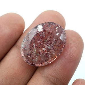 HAYAAT GEMS - Gema Suelta Natural Super Seven de 20.50 Ct, Corte Ovalado, Cristal Transparente con Juego de Colores para Joyería - Product Image 2