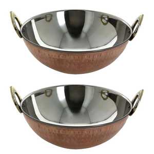 Copper Stainless Steel Serving Dish With Handle For Curry And Chutney Presentation - Product Image 5