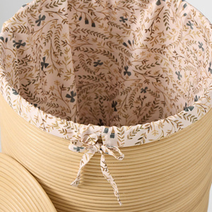 Cesto de lavandería de ratán hecho a mano de gran capacidad con tela en el interior, cesta de almacenamiento para baño y organizador de armario - Product Image 3