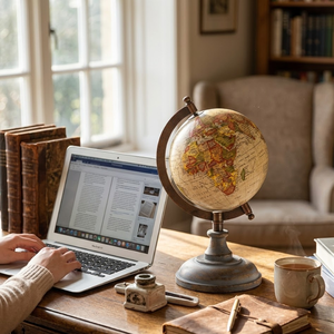 ลูกโลกตั้งโต๊ะสุดหรูพร้อมขาตั้งไม้ เหล็ก และพลาสติก |   ลูกโลกแผนที่โลกตกแต่งสำหรับโต๊ะทำงาน ห้องอ่านหนังสือ และตกแต่งภายในบ้าน - Product Image 4