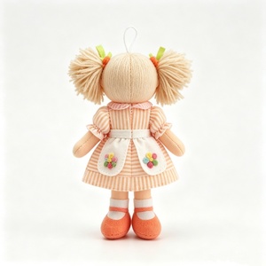 customized Mini hanging rag <b>doll</b>, twin pigtail cloth <b>doll</b>, striped dress apron <b>doll</b>, fabric plush ornament, stuffed girl <b>doll</b> - Product Image 4