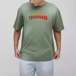 Camiseta Oversize de Algodón 100% con Hombros Caídos, Efecto Desgastado por el Sol, Logotipo Bordado Personalizado, Tejido Pesado Antiarrugas, Tallas Grandes 2026 - Product Image 4