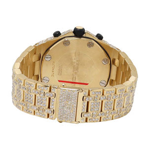 Montre à quartz pour homme en acier inoxydable, style hip-hop, avec cadran en verre et bracelet 20 mm, effet diamant, entièrement sertie de moissanite - Product Image 4