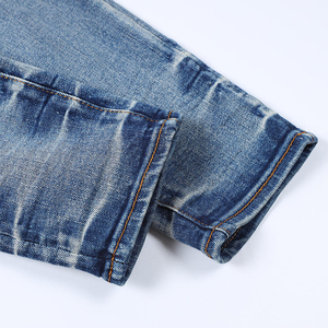 Pantalones vaqueros premium para hombre, pantalones de mezclilla azul oscuro, personalización de marca, OEM, ropa urbana de moda, proveedor mayorista, precio de fábrica - Product Image 3