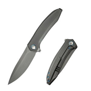 Cuchillos Plegables con Mango de Metal Plateado, Hoja de Acero Inoxidable, Diseño Ligero y Portátil para Camping y Tareas Diarias - Product Image 1