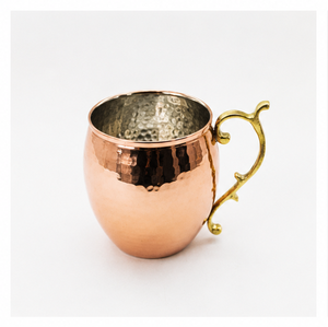 Handcrafted 100% Pure Copper Moscow Mule Mug With Solid Brass Handle Hammered <b>Drinkware</b> For Chilled Cocktails & Beer Gift Item - Product Image 3