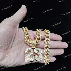 Collier chaîne cubaine en argent 23 avec pendentif en moissanite diamant glacé, style hip hop pour hommes - Product Image 4