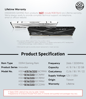 [KINGSMAN AITC] Mise à niveau de la mémoire RAM DDR4 3200 MHz 16 Go pour PC de bureau, compatible AMD et Intel, en stock, garantie à vie